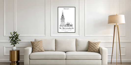 St. Stevenskerk Nijmegen - Coördinaten Poster (Digitale Download)